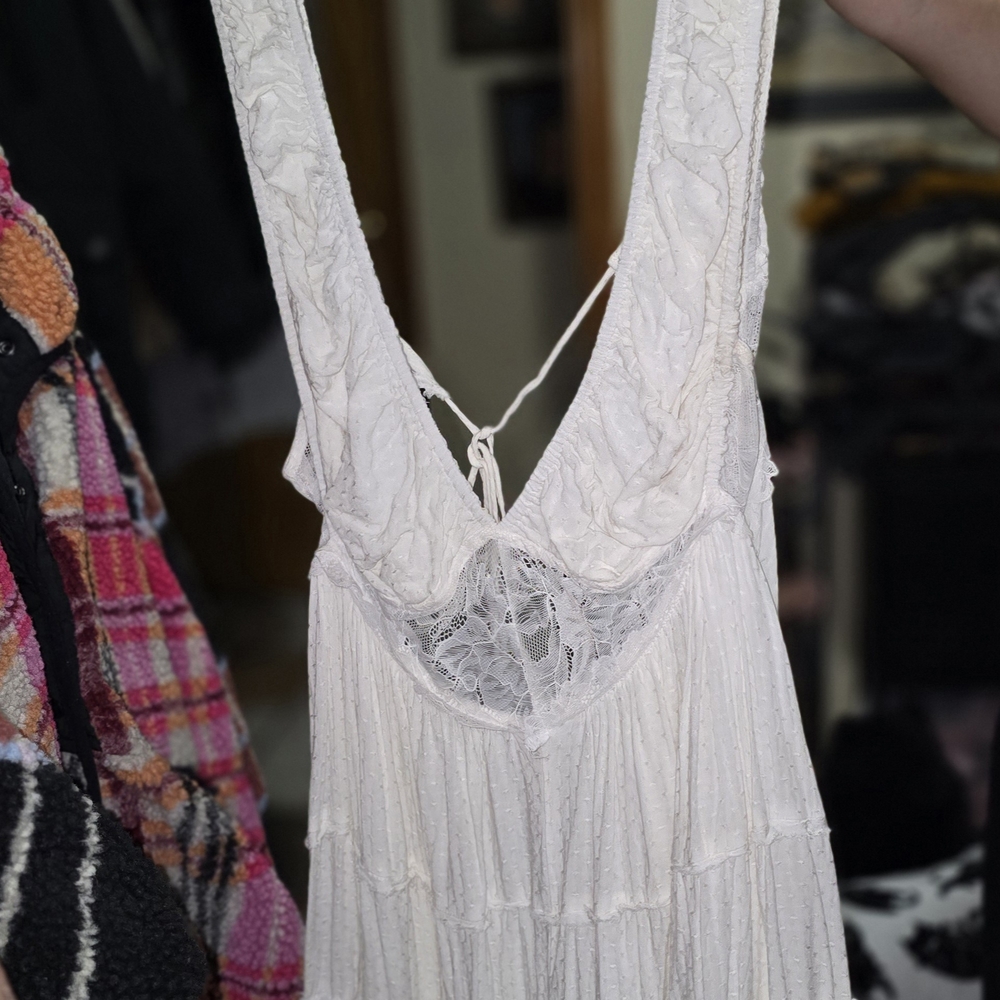 Free People Cream Textured Dress